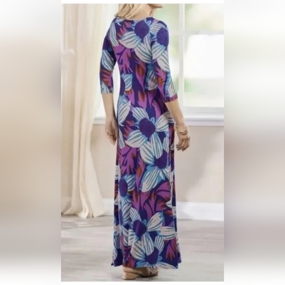 Soft Surroundings Soft Jersey Serena Maxi Dress NWT $130 medium 10/12 - Picture 4 of 9